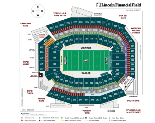 2 Philadelphia Eagles Tickets Lower Level Playoff Sec 124 Row 7 New