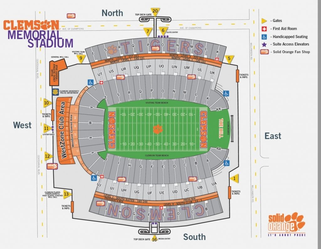 Clemson University Football Stadium Seating Chart Stadium Seating Chart