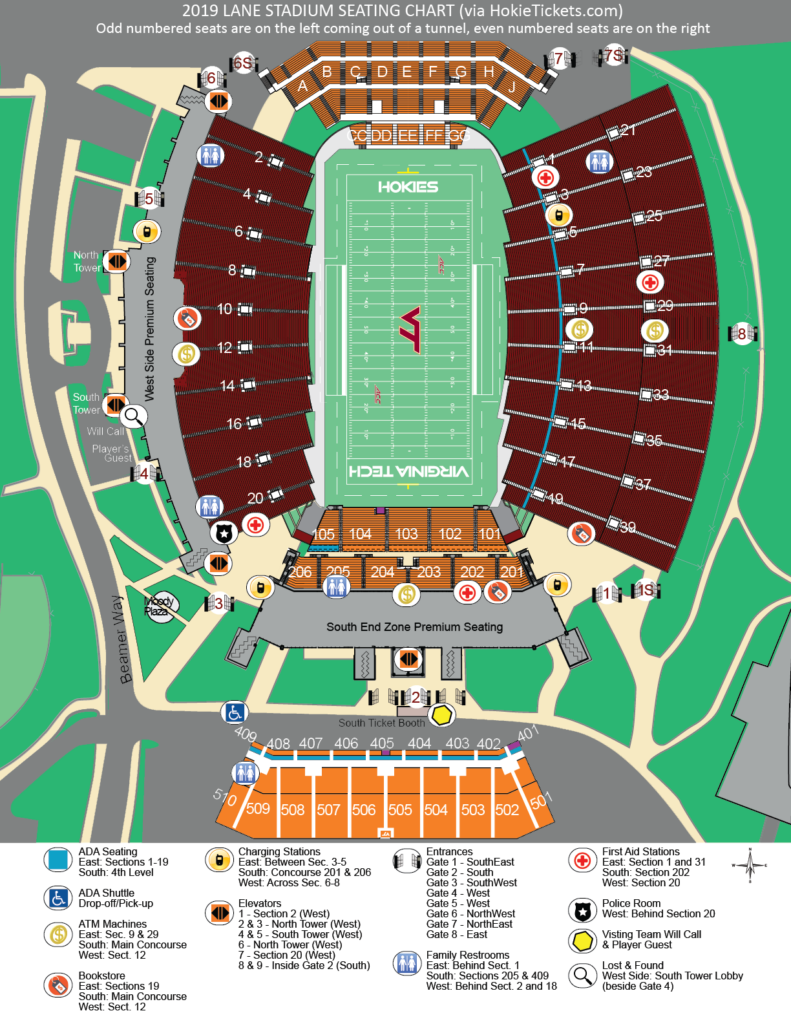 Virginia Tech Seating Chart Lane Stadium - Stadium Seating Chart