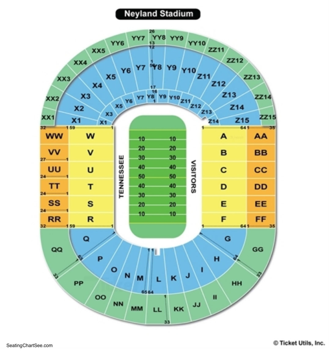 8 Images Neyland Stadium Seating Chart With Row Numbers And View Alqu