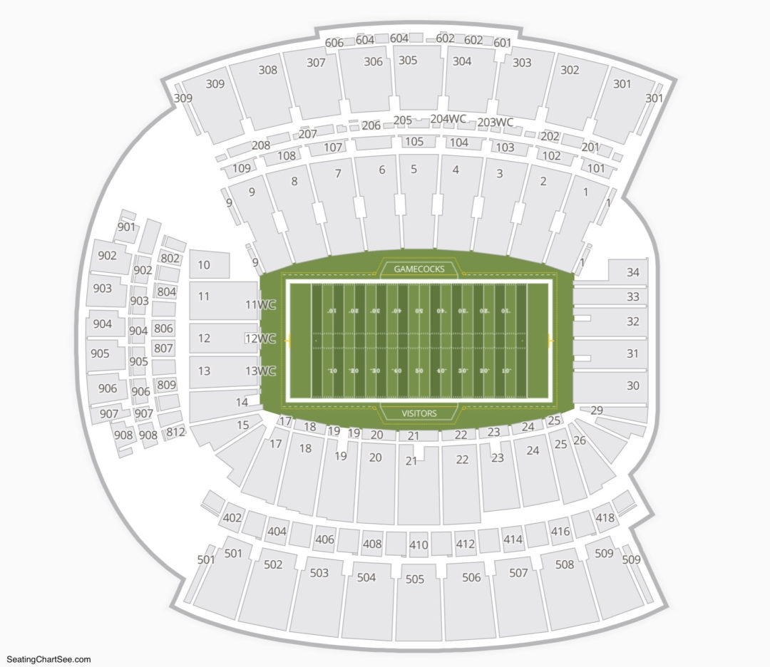 8 Images Williams Brice Stadium Seating Chart By Rows And Description