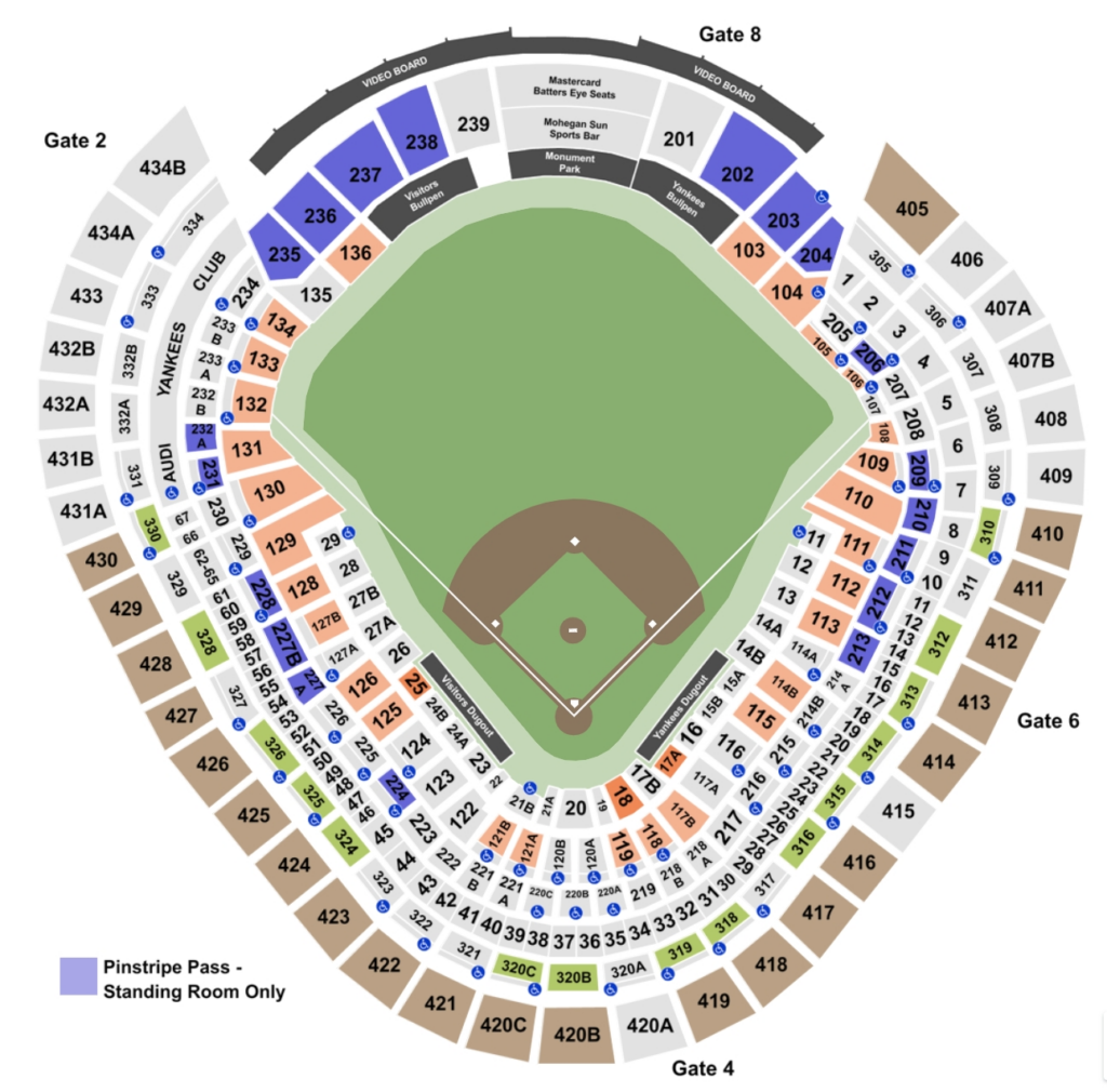 8 Images Yankees Seating Chart With Seat Numbers And Description Alqu 