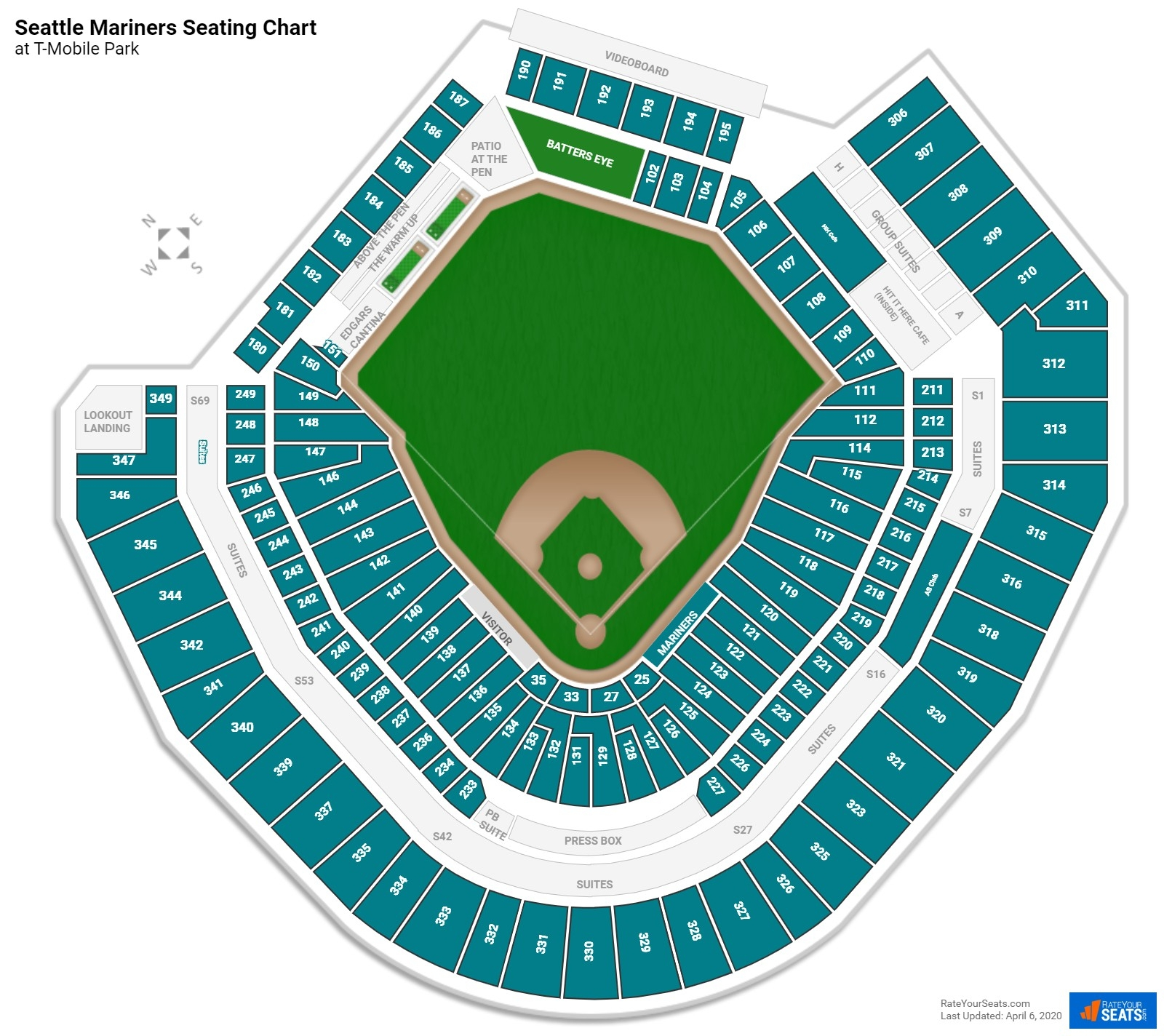 Seating Chart For Mariners Stadium Stadium Seating Chart