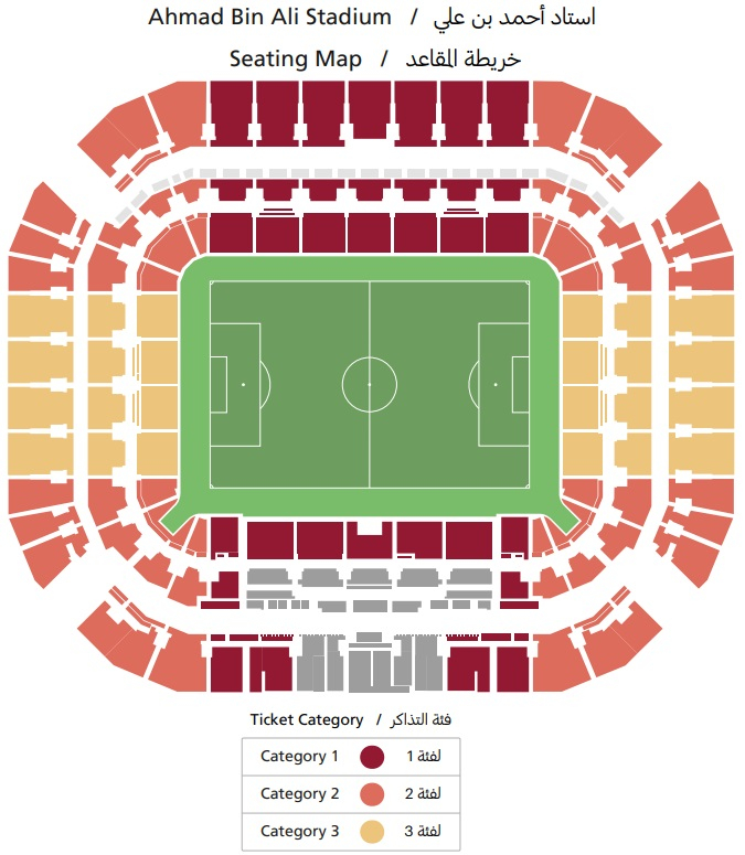 Ahmed Bin Ali Stadium Seating Map With Seat Numbers FIFA Ticket Price