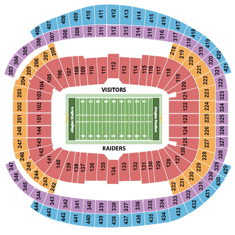 Allegiant Stadium Seating Seating And Pricing Map For Allegiant