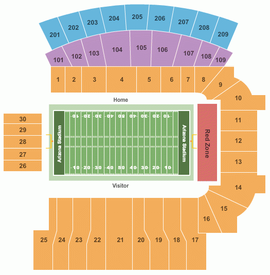 Arizona Stadium Tickets Seating Chart Event Tickets Center