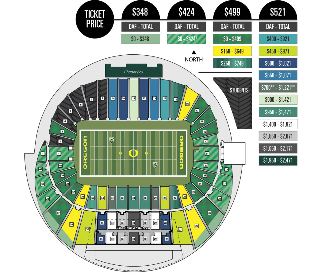 Autzen Stadium Seating Chart With Row Numbers Two Birds Home