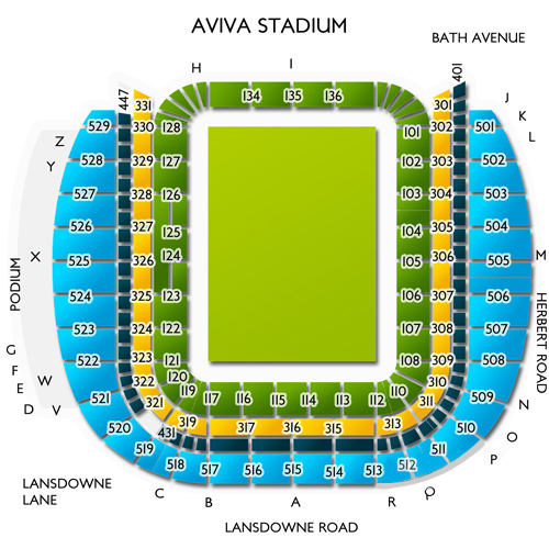 Aviva Stadium Seating Chart - Stadium Seating Chart