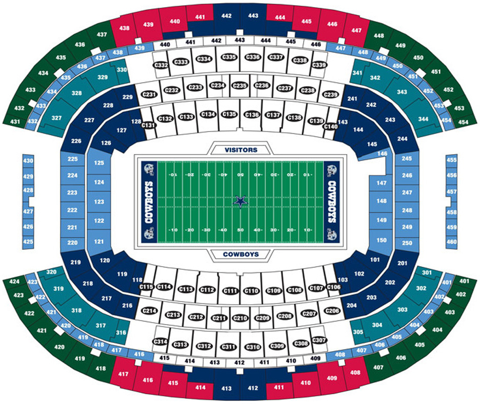 Breakdown Of The AT T Stadium Seating Chart Dallas Cowboys