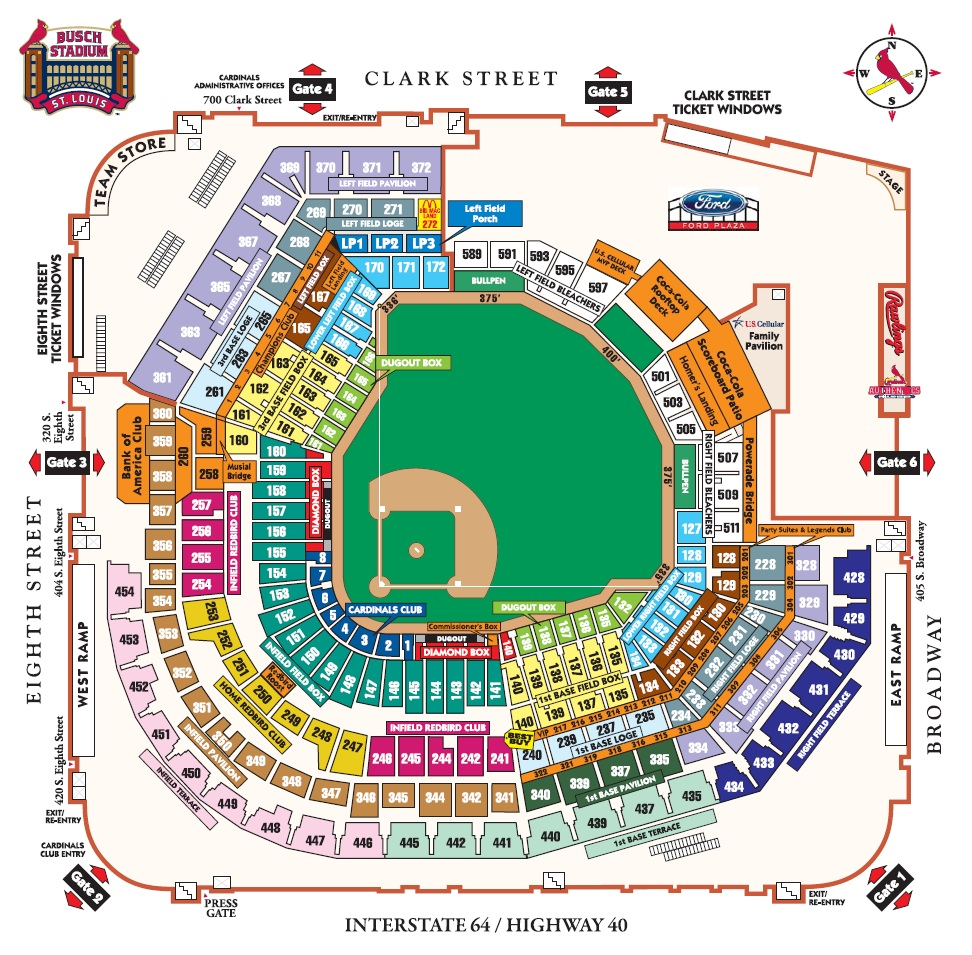 Breakdown Of The Busch Stadium Seating Chart St Louis Cardinals