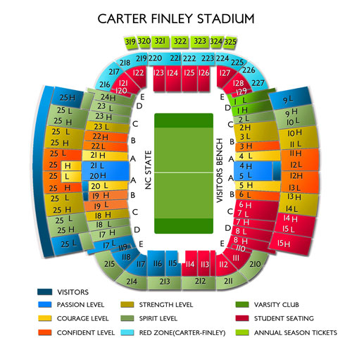Carter Finley Stadium Seating Chart With Seat Numbers Chart Walls