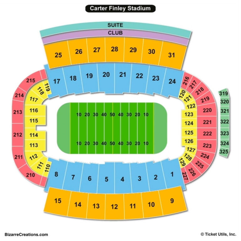 Carter Finley Stadium Seating Chart With Seat Numbers - Stadium Seating ...