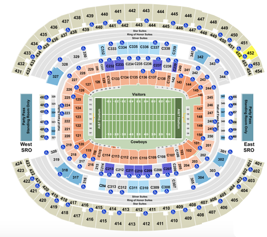 Dallas Cowboys Stadium Seating Chart View Tutorial Pics