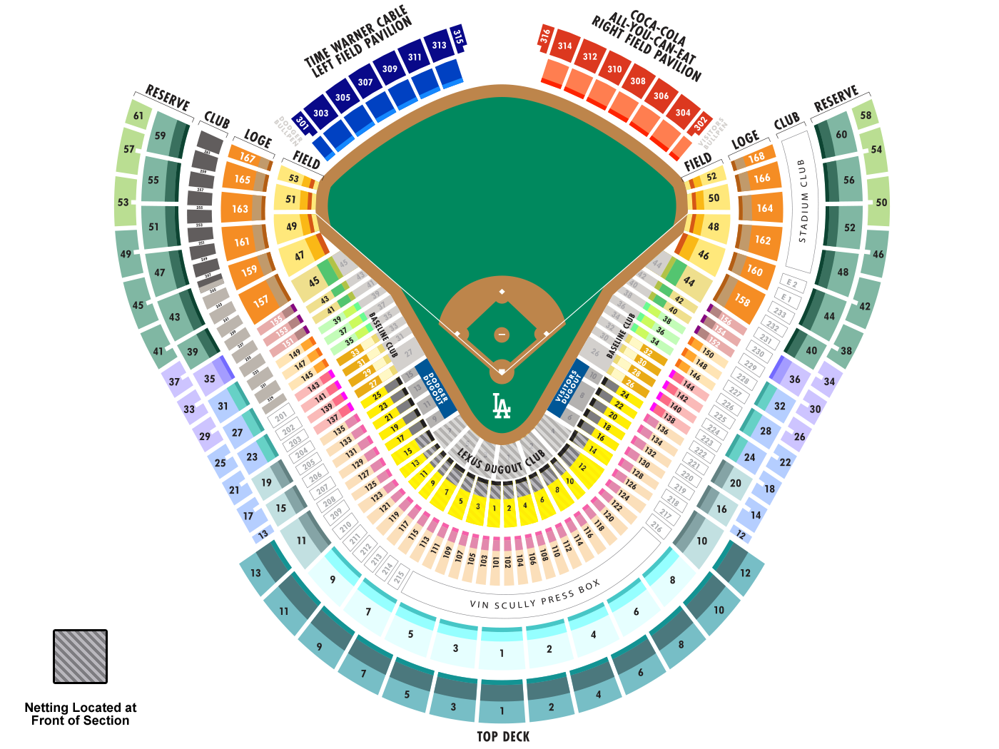 Detailed Dodger Stadium Seating Chart - Stadium Seating Chart