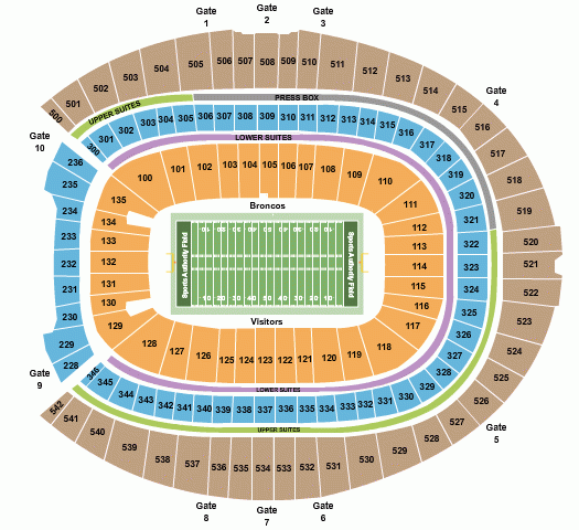 Empower Field At Mile High Seating Chart Rows Seat Numbers And Club