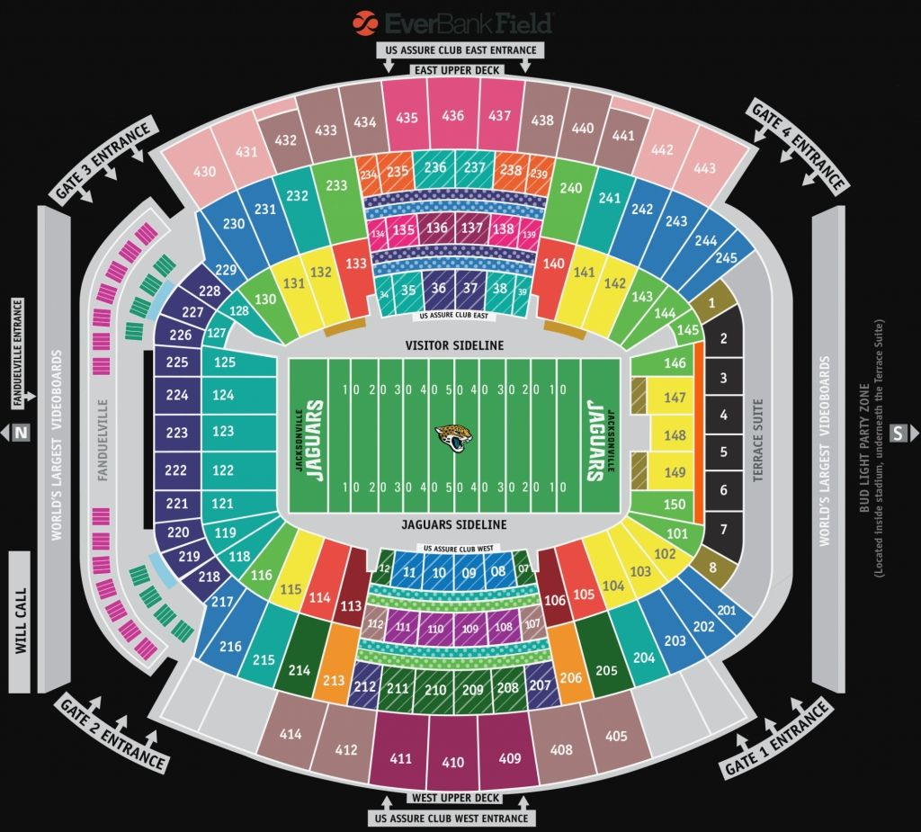 Everbank Field Seating Chart With Rows Seating Charts Jaguars 
