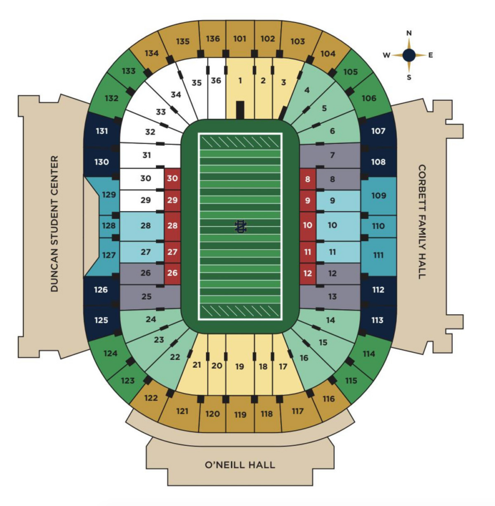 Garth Brooks Notre Dame Seating Chart notre Dame Seating Chart For 