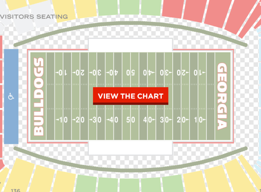 Georgia Bulldogs Seat Number Sanford Stadium Seating Chart Png 