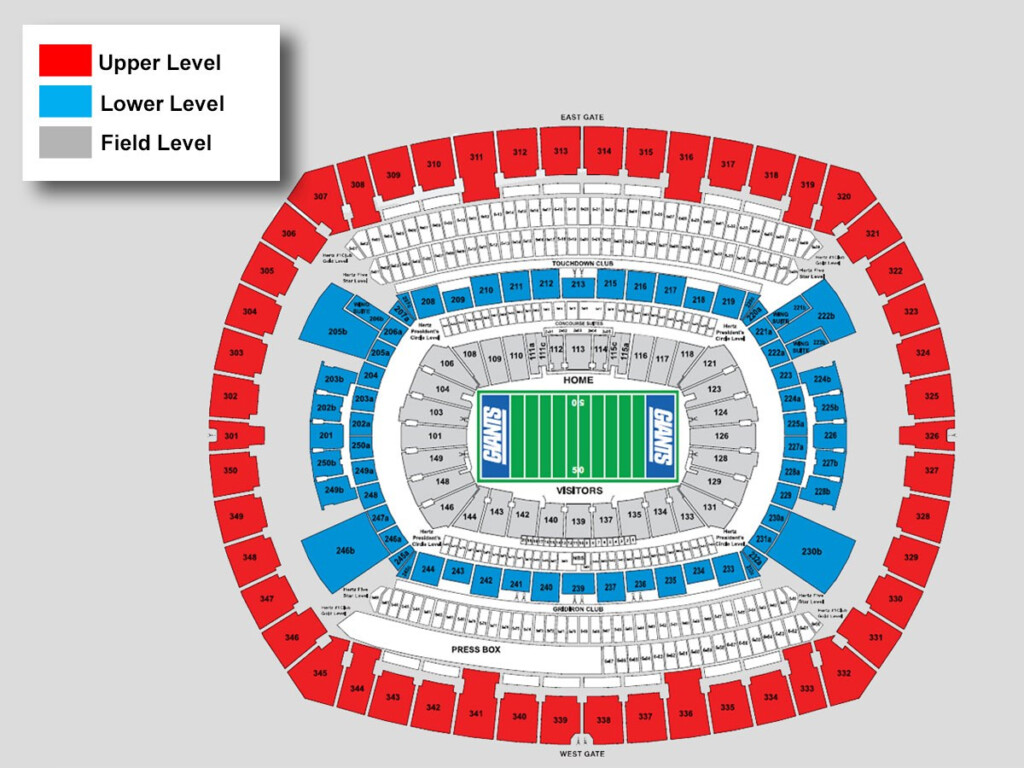 Giants Seating Chart At MetLife Stadium Giants