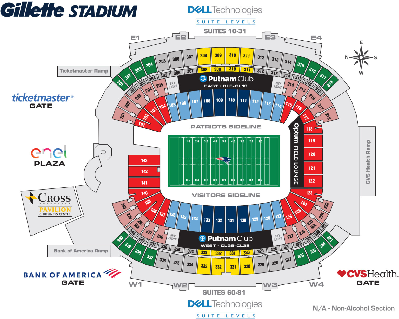 Gillette Stadium Concert Seating Chart Kenny Chesney Two Birds Home Stadium Seating Chart 2466