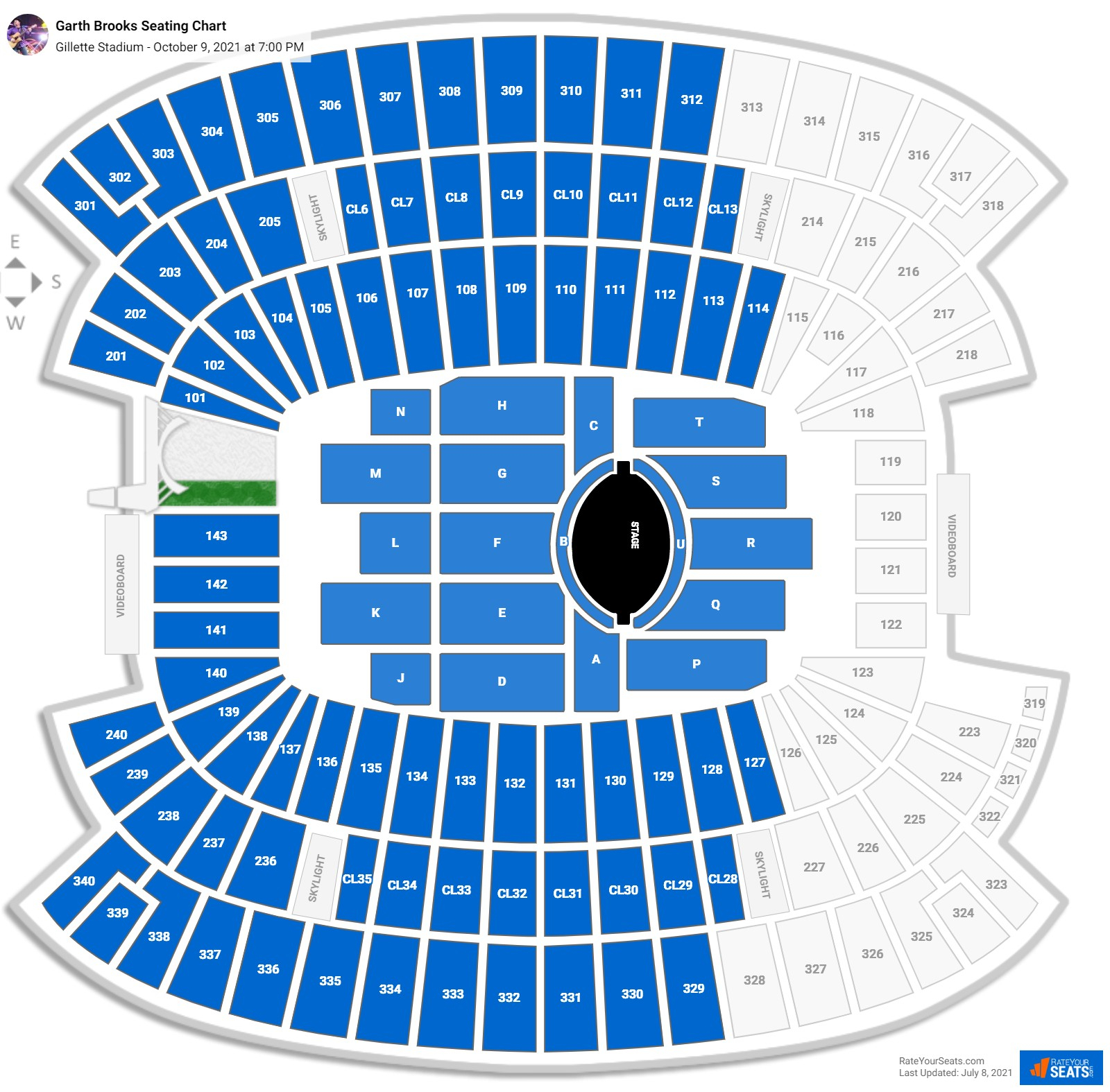 Garth Brooks Gillette Stadium Seating Chart - Stadium Seating Chart