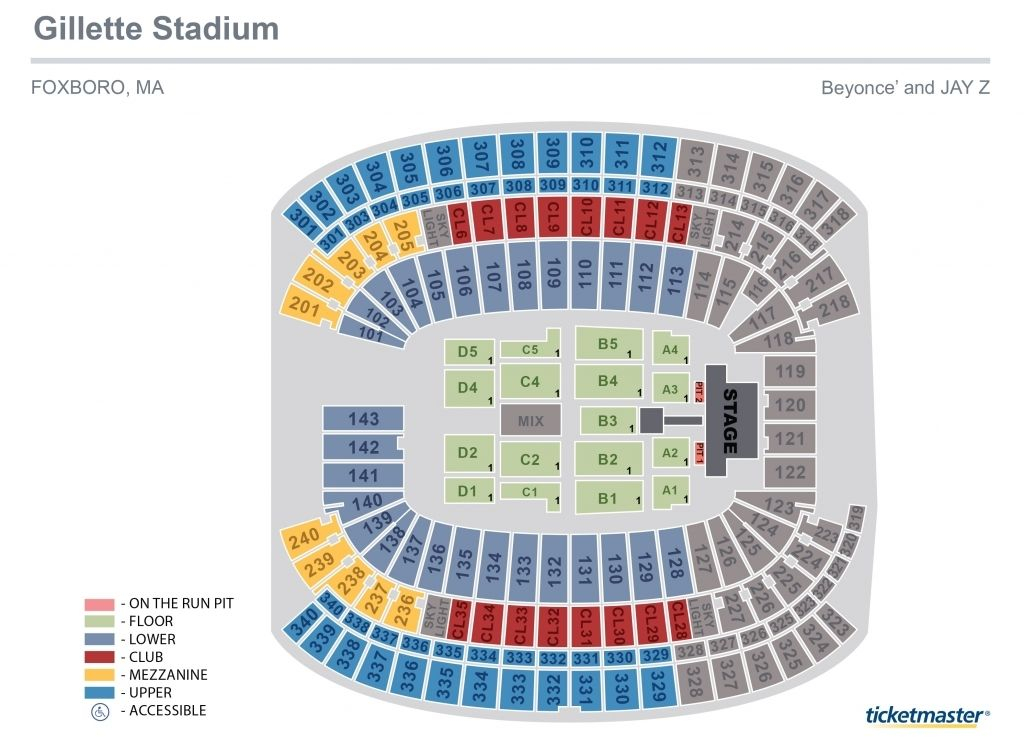 Gillette Stadium Seating Chart Concerts Gillette Stadium Kenny 