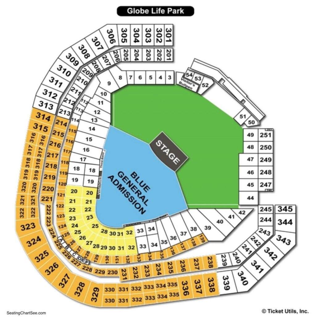 Globe Life Park Seating Chart Seating Charts Tickets