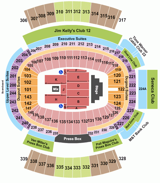 Highmark Stadium Seating Chart Rows Seat Numbers And Club Seats