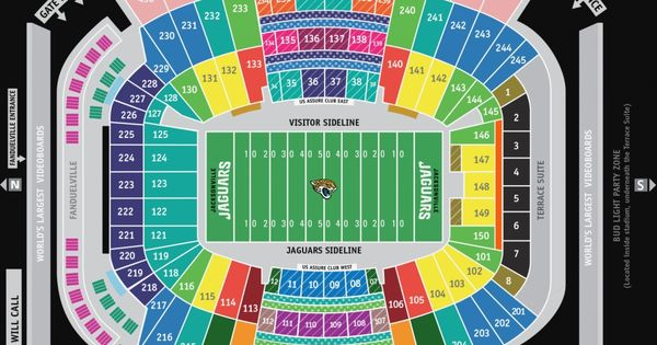 Jacksonville Jaguars Football Stadium Seating Chart