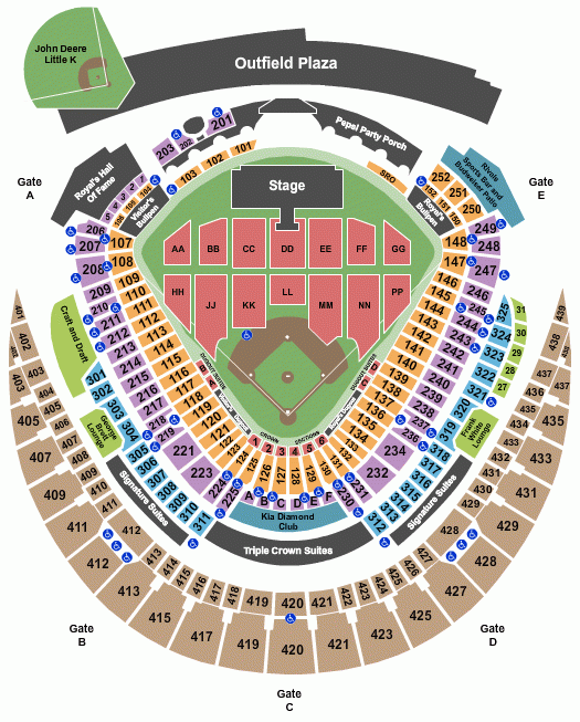 Interactive Kauffman Stadium Seating Chart Stadium Seating Chart