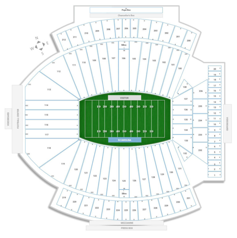 Seating Chart Kenan Stadium Chapel Hill - Stadium Seating Chart