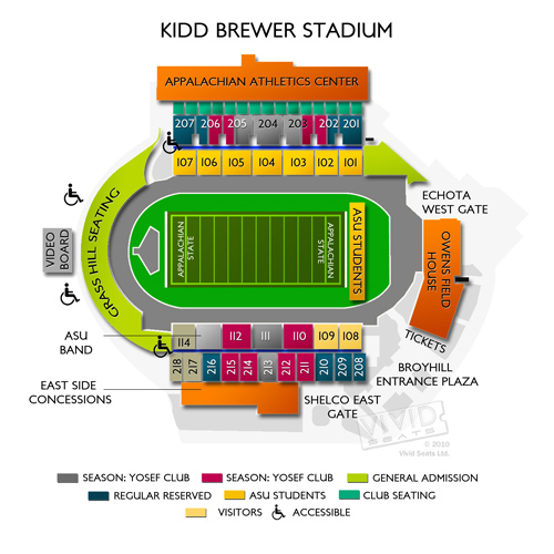 Kidd Brewer Stadium Seating Chart Vivid Seats