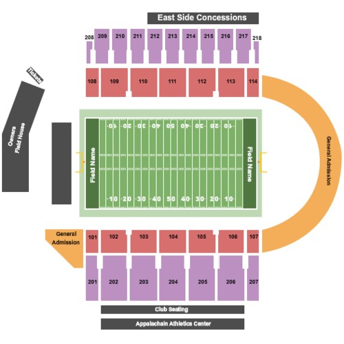 Kidd Brewer Stadium Tickets Seating Charts And Schedule In Boone NC At