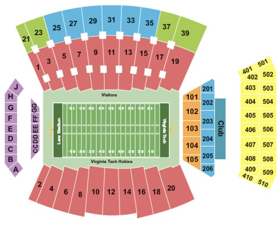 Lane Stadium Tickets In Blacksburg Virginia Lane Stadium Seating 