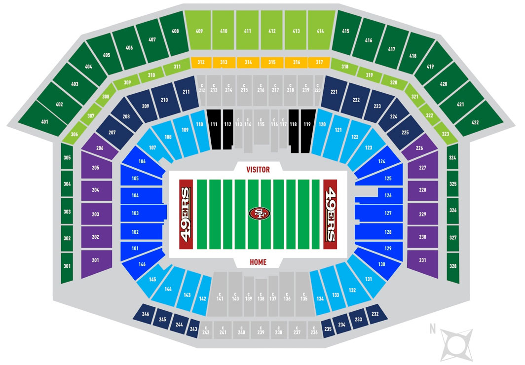 Levis Stadium Seating Chart With Row Numbers Stadium Seating Chart