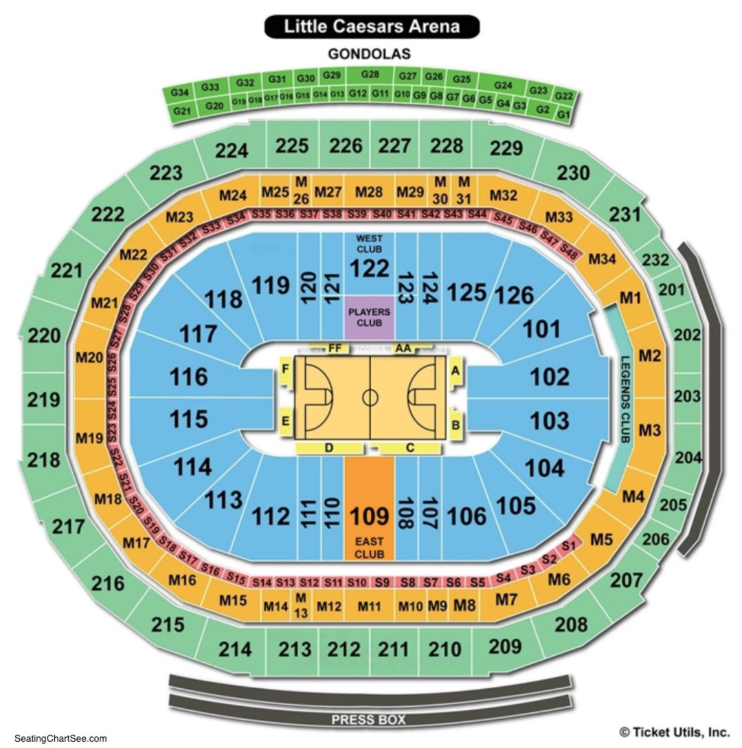 Little Caesars Arena Seating Chart Seating Charts Tickets