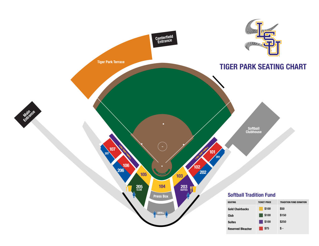 LSU Softball Tiger Park Seating Chart