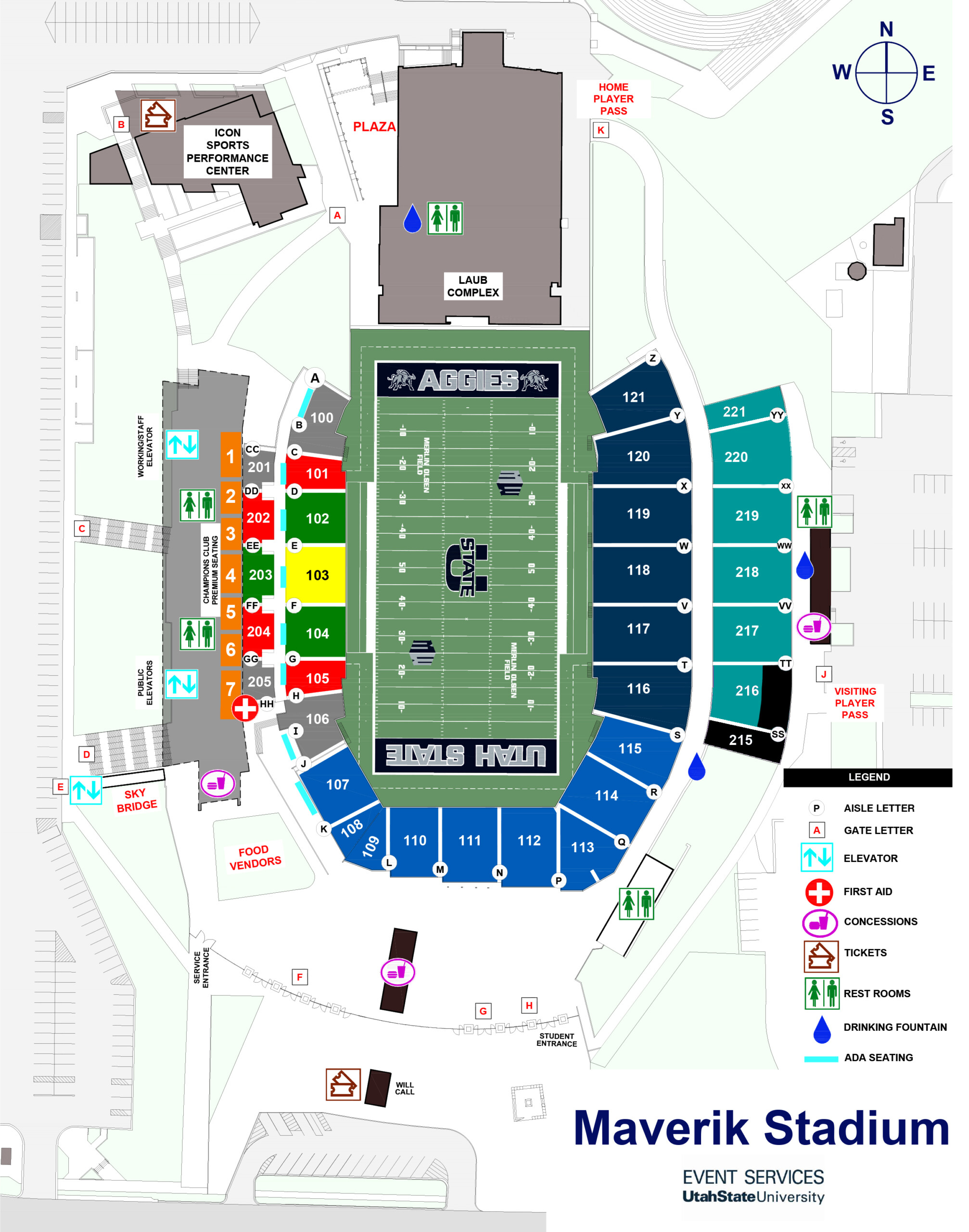 Maverik Stadium Seating Chart USUFans