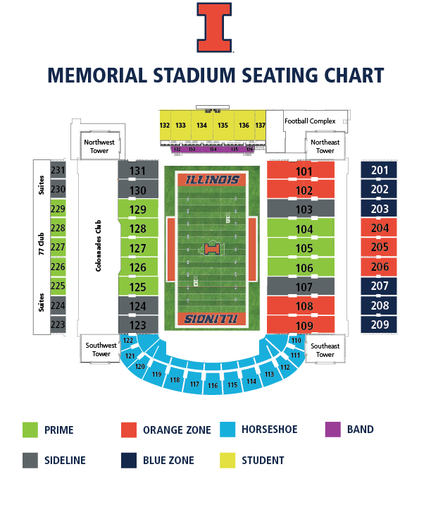 Memorialstadium seatingmap 2017 Marching Illini