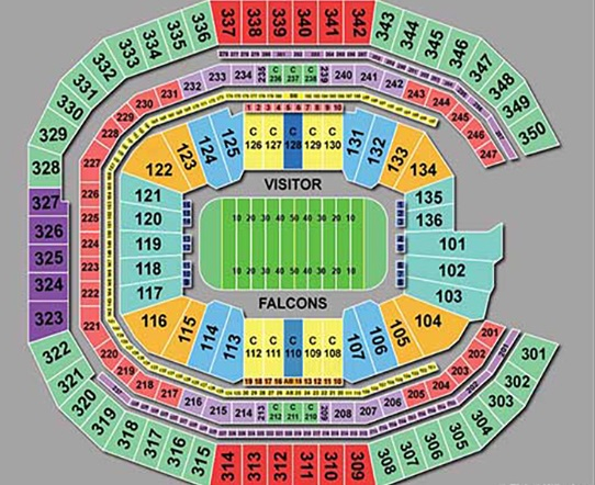 Mercedes Benz Stadium Seating Chart Views And Reviews Atlanta Falcons