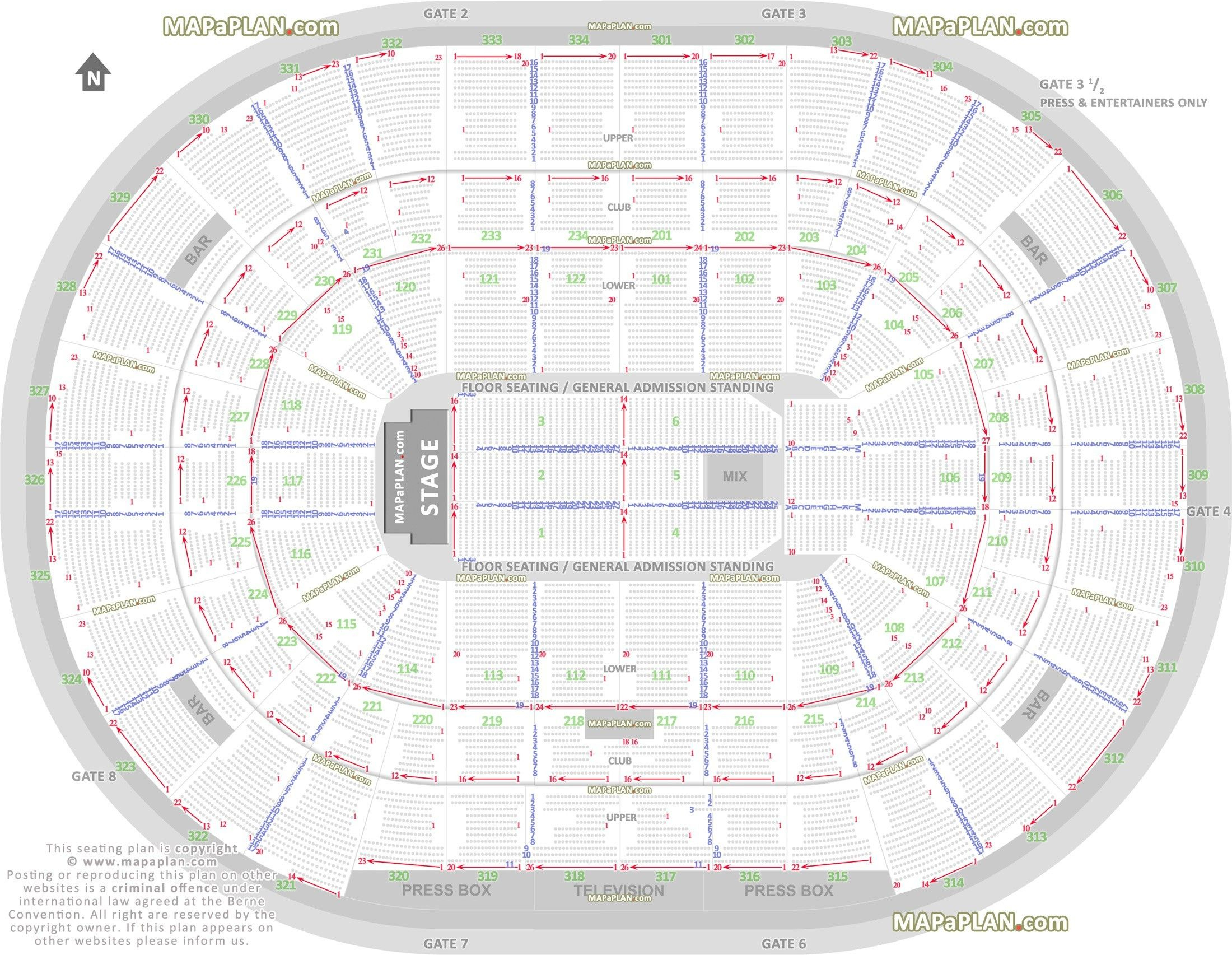 Metlife Stadium Concert Seating Chart With Seat Numbers Sprint Center 