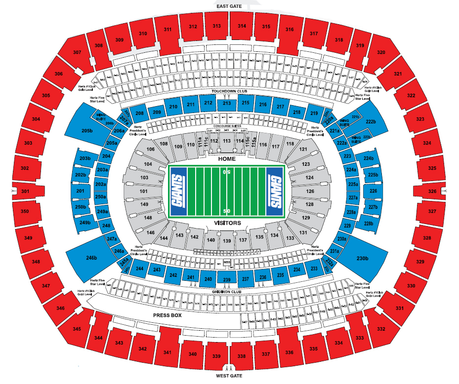 MetLife Stadium E Rutherford NJ Seating Chart View