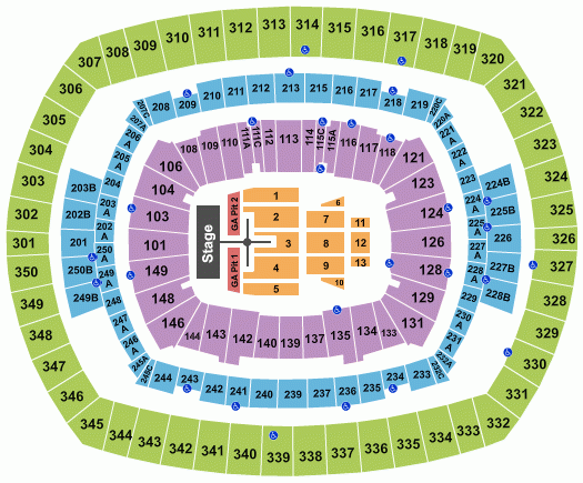 MetLife Stadium Seating Chart Row Seat Numbers