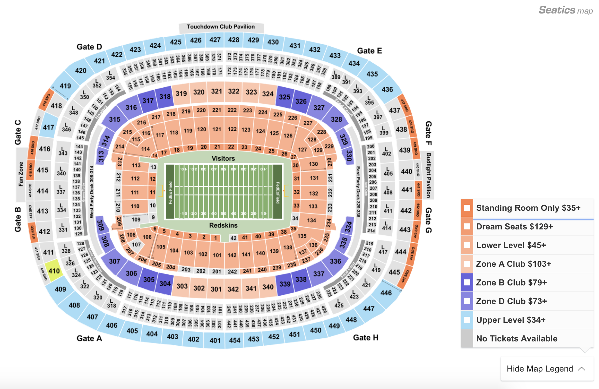MetLife Stadium Seating Chart Section Row Seat Number Info