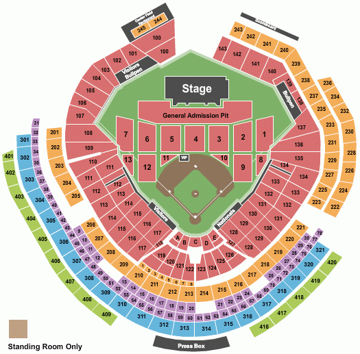 Nationals Park Seating Chart Rows Seats And Club Seats