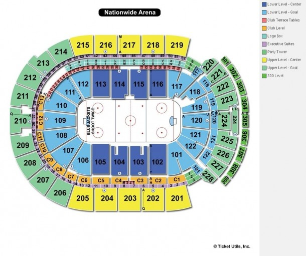 Nationwide Arena Columbus OH Seating Chart View