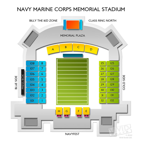 Navy Marine Corps Memorial Stadium Seating Chart Vivid Seats