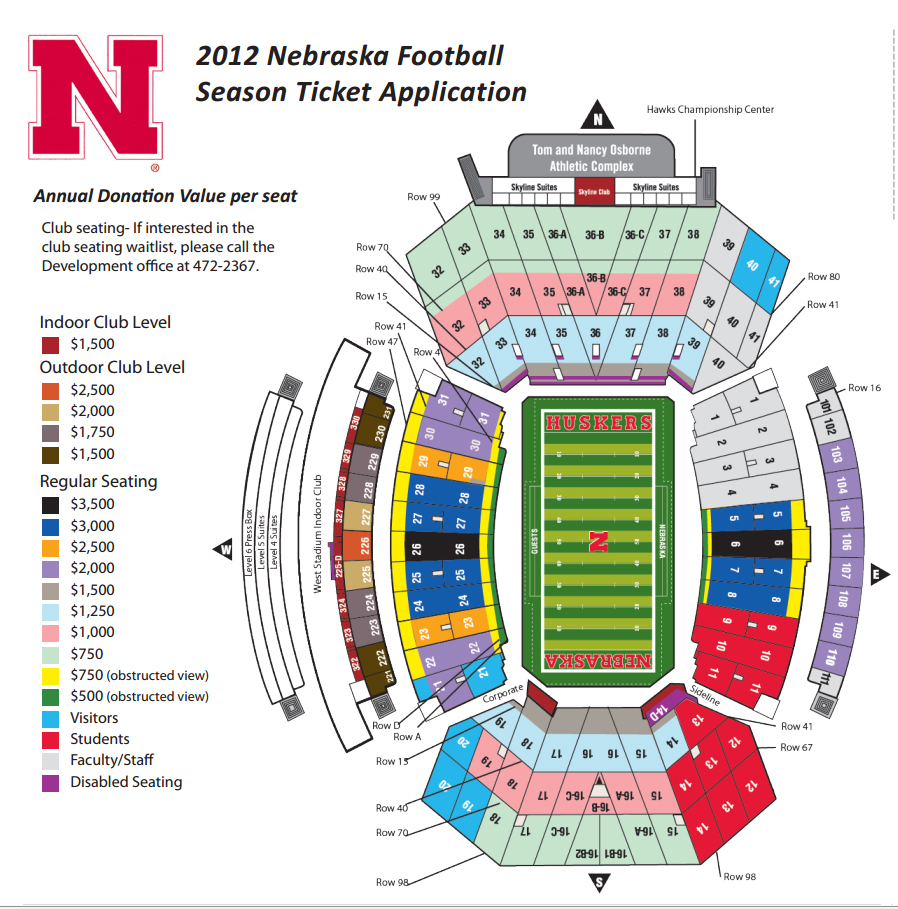 Nebraska Football Season Ticket Minimum Donation Levels Collapse Corn 