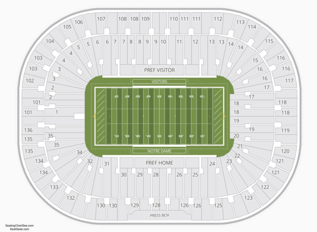 Notre Dame Stadium Seating Chart Seating Charts Tickets