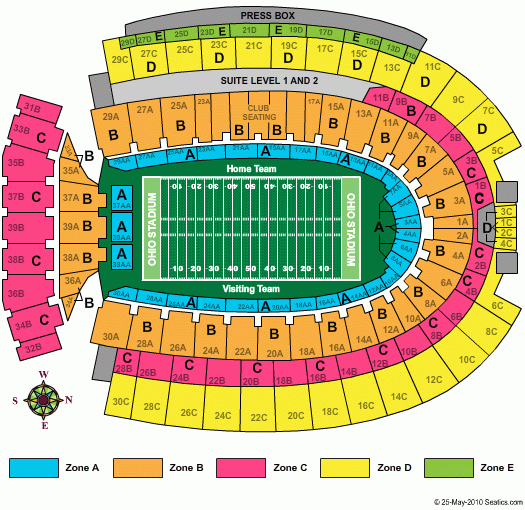 Ohio State Buckeyes Football Stadium Seating Chart Tutorial Pics